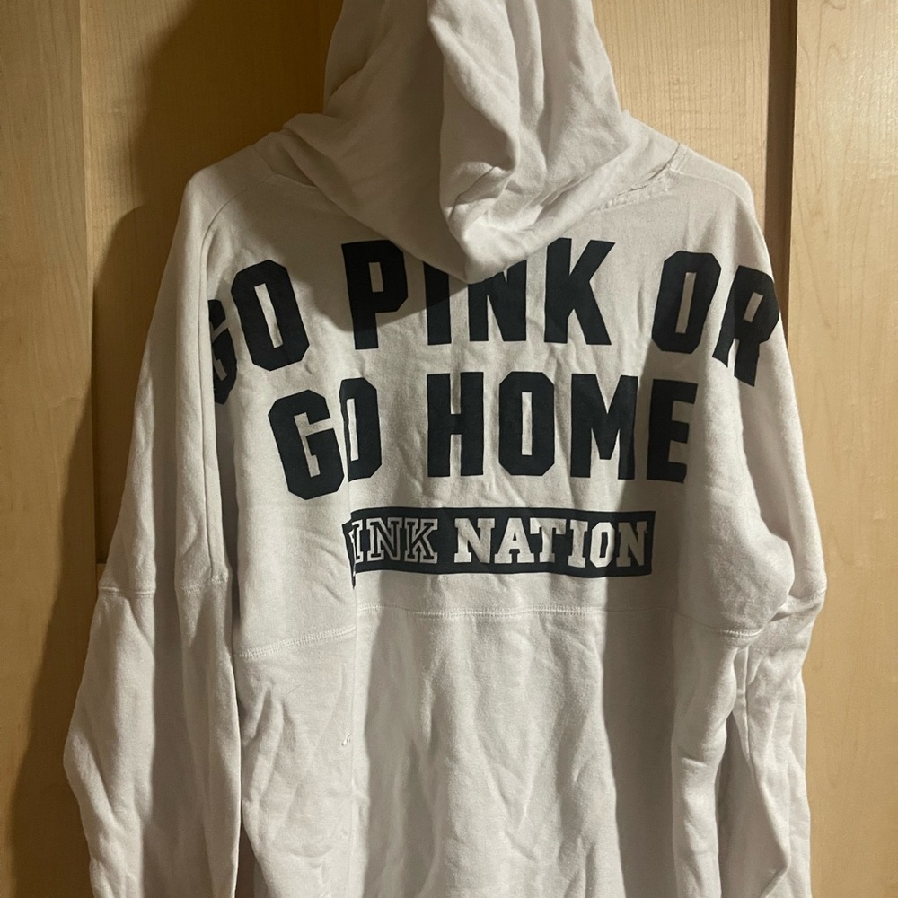 Pink Nation White Hoodie